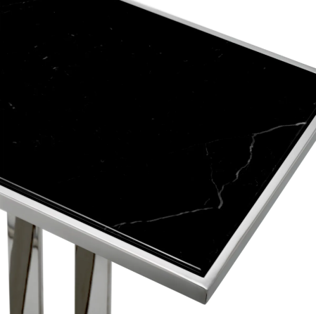 Consola lux Beau Deco 70x30 top marmura neagra, baza crom otel | Eichholtz - 106336 [2]