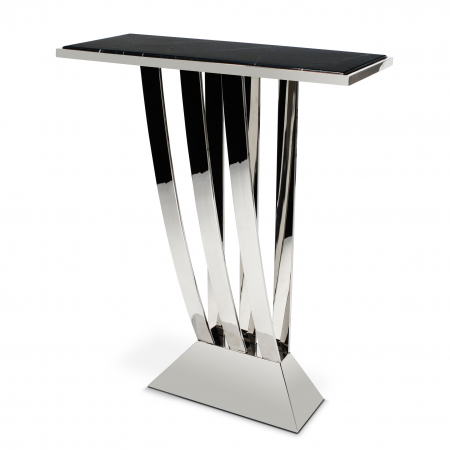 Console hol - Consola lux Beau Deco 70x30 top marmura neagra, baza crom otel | Eichholtz - 106336