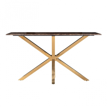 Consola lux marmura artificiala Randi, 150 cm, cadru auriu otel inoxidabil, 9450 - Richmond Interiors [1]