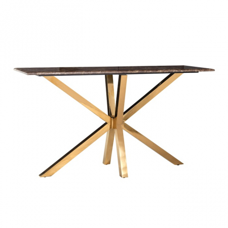 Console hol - Consola lux marmura artificiala Randi, 150 cm, cadru auriu otel inoxidabil, 9450 - Richmond Interiors