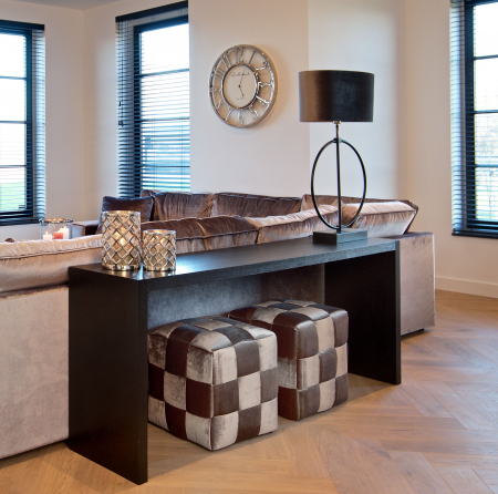 Consola neagra Kelda premium, 45x200 cm, din furnir stejar, 6504 BLACK - Richmond Interiors [6]
