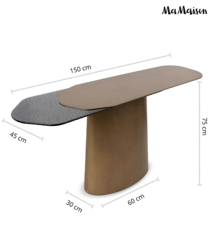Consolă Orfeo 150x45x75 cm, Metal Auriu - MaMaison [11]