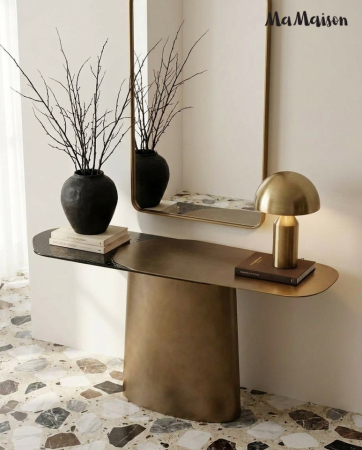 Consolă Orfeo 150x45x75 cm, Metal Auriu - MaMaison [5]