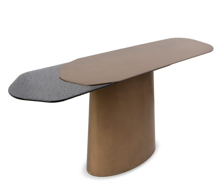 Produse - Consolă Orfeo 150x45x75 cm, Metal Auriu - MaMaison