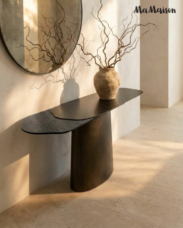 Consolă Orfeo 150x45x75 cm, Metal Auriu - MaMaison [8]