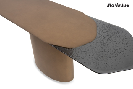 Consolă Orfeo 150x45x75 cm, Metal Auriu - MaMaison [3]