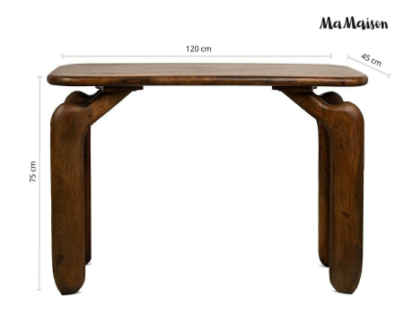 Consolă Orizon 120x45x75 cm, Lemn Mango Maro - MaMaison [7]