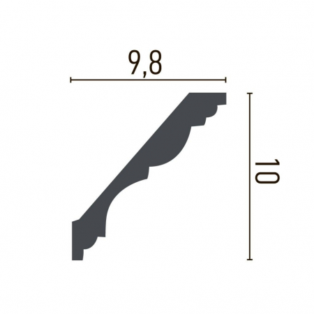 Cornisa decorativa din poliuretan Flexibil P802F - 10x9.8x200 cm [2]