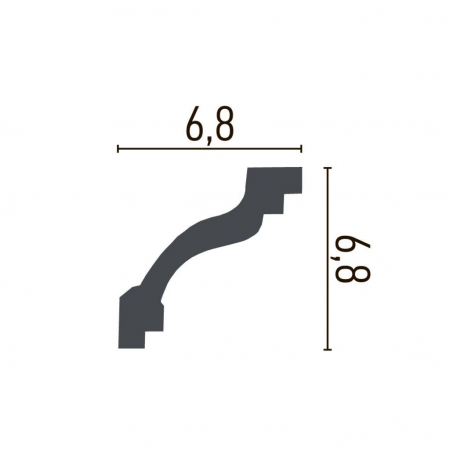 Cornisa decorativa din poliuretan Flexibil P808F - 6.8x6.8x200 cm [2]