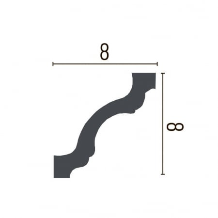 Cornisa decorativa din poliuretan Flexibil P813F - 8x8x200 cm [2]
