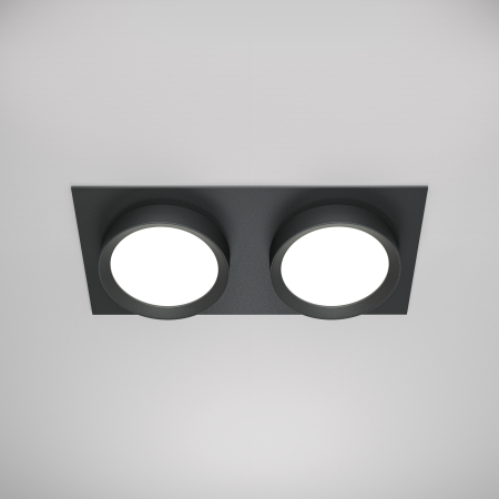 Corp de iluminat încastrat HOOP, Aluminiu și plastic Negru, 12W, MAYTONI DL086-02-GX53-SQ-B [4]