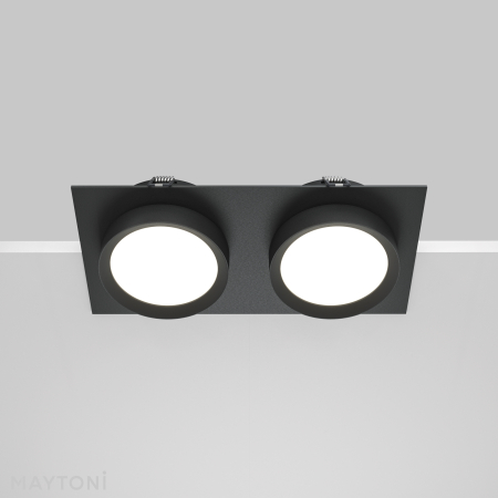 Corp de iluminat încastrat HOOP, Aluminiu și plastic Negru, 12W, MAYTONI DL086-02-GX53-SQ-B [7]