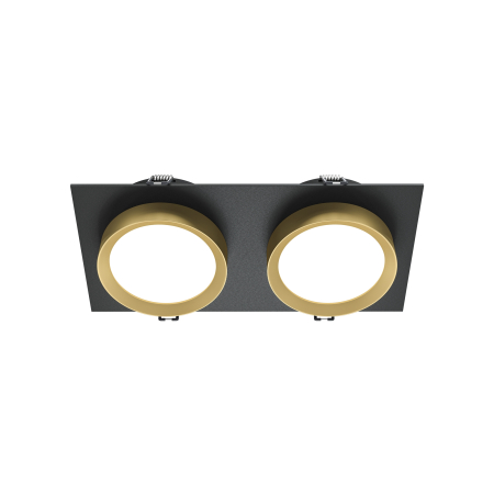 Promotii - Corp de iluminat încastrat HOOP, Aluminiu și plastic Negru cu auriu, 12W, MAYTONI DL086-02-GX53-SQ-BG