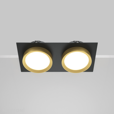 Corp de iluminat încastrat HOOP, Aluminiu și plastic Negru cu auriu, 12W, MAYTONI DL086-02-GX53-SQ-BG [7]