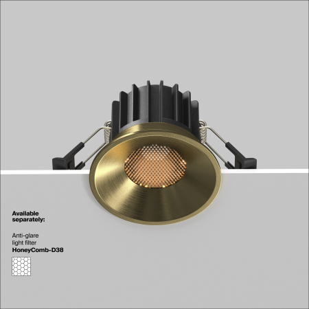 Corp de iluminat încastrat Rotund, Aluminiu Alamă, 12W, MAYTONI DL058-12W3K-BS [3]