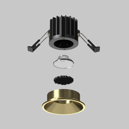 Corp de iluminat încastrat Rotund, Aluminiu Alamă, 7W, MAYTONI DL058-7W3K-BS [5]