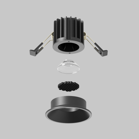 Corp de iluminat încastrat Rotund, Aluminiu Negru, 7W, MAYTONI DL058-7W3K-B [5]
