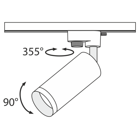 Corp de iluminat pe șină Focus, Aluminiu Negru, 10W, Maytoni TR004-1-GU10-W [1]