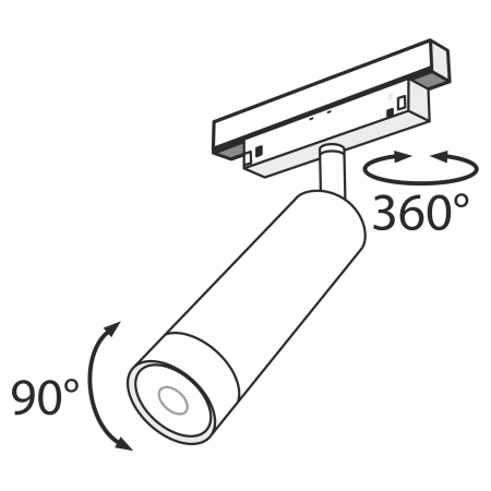 Corp de iluminat pe șină Focus LED, Aluminiu Negru, 7W, Maytoni TR019-2-7W4K-B [2]