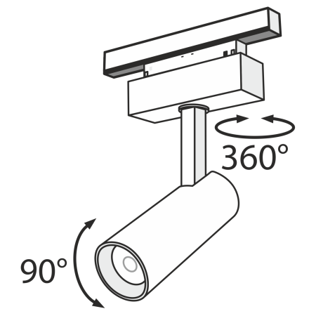 Corp de iluminat pe șină Focus LED, Aluminiu Negru, 9W, MAYTONI TR019-2-10W3K-B [2]