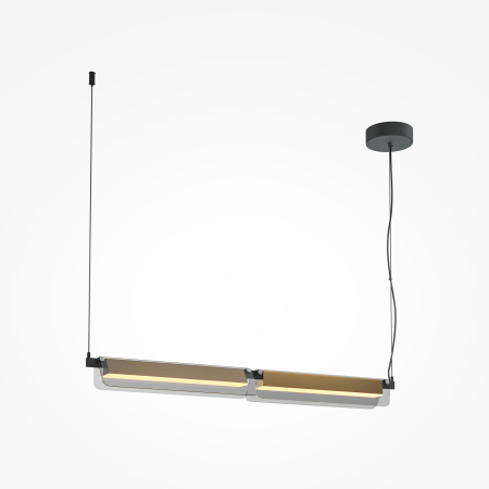 Corp de iluminat suspendat Flat, Metal Negru și alamă, 20W, MAYTONI MOD296PL-L20BS3K [3]