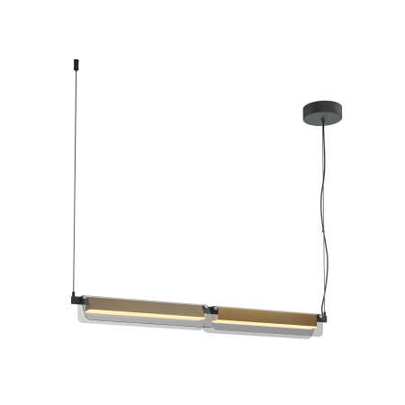 Corp de iluminat suspendat Flat, Metal Negru și alamă, 20W, MAYTONI MOD296PL-L20BS3K [0]