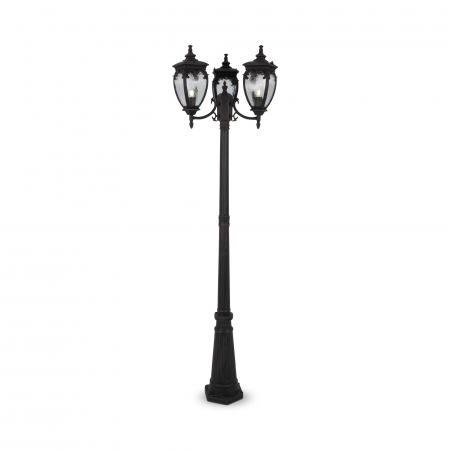 Stalp pentru exterior Fleur O414FL-03BZ, 3xE27, negru+transparent, IP44, Maytoni [1]