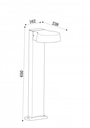 Iluminat exterior/gradina - Stalp pentru exterior LED Share O443FL-L12GF3K, 12W, 850lm, lumina calda, IP54, grafit, Maytoni