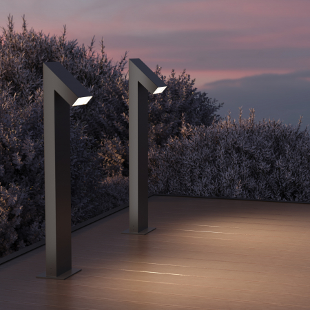 Stalp pentru exterior LED Guss O592FL-L15GF3K, 15W, 1000lm, lumina calda, IP65, grafit, Maytoni [1]