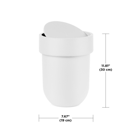 Coș de Gunoi Touch - Alb din Plastic Alb, 19x19x30cm, Umbra 023269-660 [4]