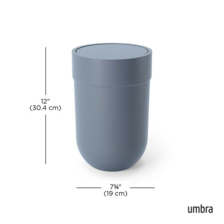Coș de Gunoi Touch 19x19x30 cm, Materiale Provenite din Reciclare Albastru Mat - Umbra [6]