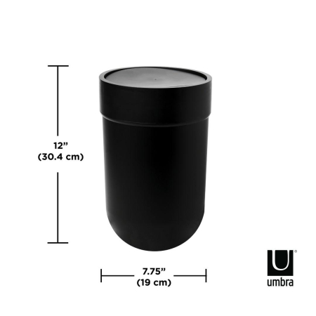 Coș de Gunoi Touch – Negru din Plastic Negru, 19x19x30cm, Umbra 023269-040 [4]