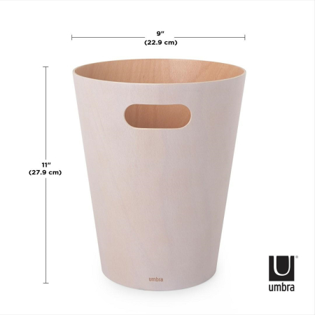 Coș de Gunoi Woodrow - Alb din Lemn Alb, 23x23x28cm, Umbra 082780-668 [5]