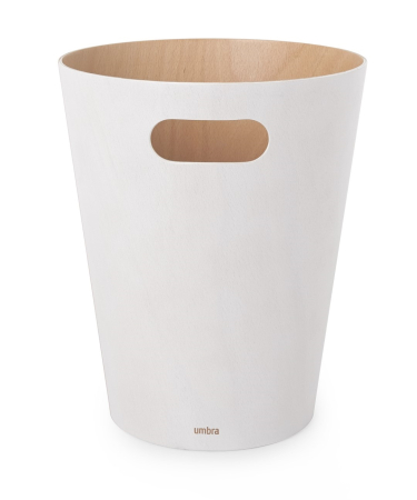 Produse - Coș de Gunoi Woodrow - Alb din Lemn Alb, 23x23x28cm, Umbra 082780-668