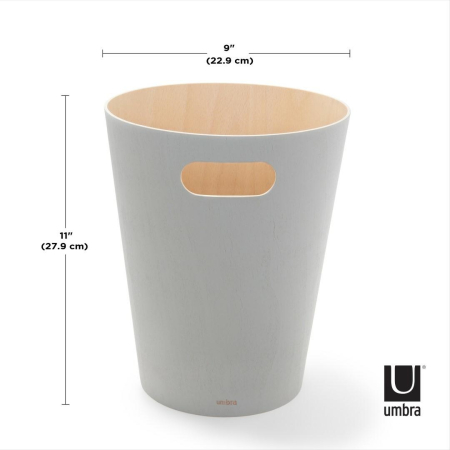 Coș de Gunoi Woodrow - Gri din Lemn Gri, 23x23x28cm, Umbra 082780-918 [5]