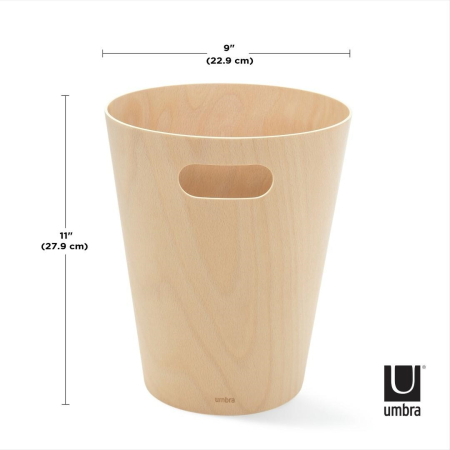 Coș de Gunoi Woodrow - Natural din Lemn Natural, 23x23x28cm, Umbra 082780-390 [5]