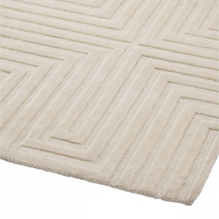Covor living / dormitor de lux alb ivoir Breck cu model geometric linii 300x200/400 cm | Eichholtz - 115014 [2]