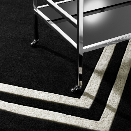 Covoare Living - Covor living / dormitor de lux negru Celeste cu perimetru alb 300x200/400 cm | Eichholtz - 109764
