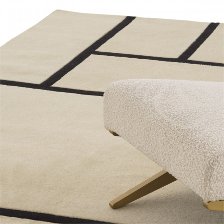 Covor living / dormitor de lux Omar alb cu model geometric negru 300x200/400 cm | Eichholtz - 115828 [1]