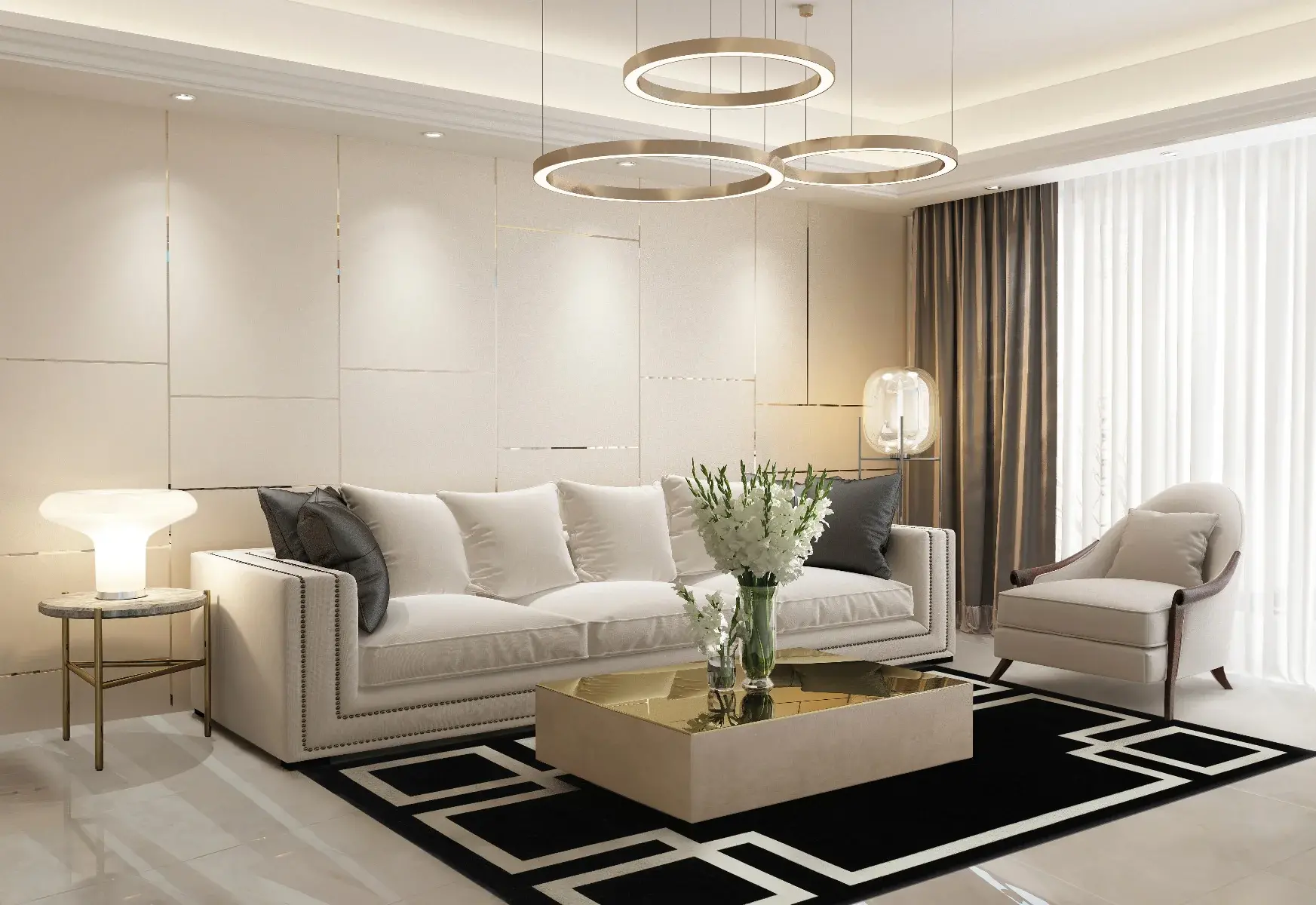 Covoare Living - Covor living / dormitor Hampton Black (160x230 cm/200x300 cm) Carpet Decor