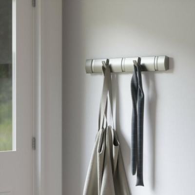 Cuier argintiu Katia design modern cu 5 carlige rabatabile, nichel, 318852-410 - King [3]