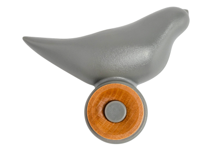 Produse - Cuier Bird 11x9x10 cm, Polipropilenă și Lemn de Fag Gri Mat - King Home