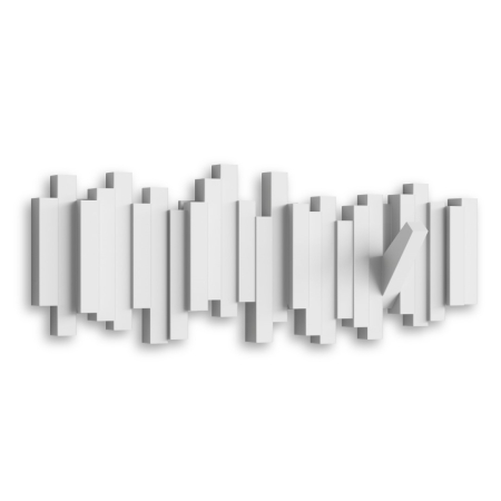 Cuier de perete UMBRA STICKS, 5 cârlige, alb [1]