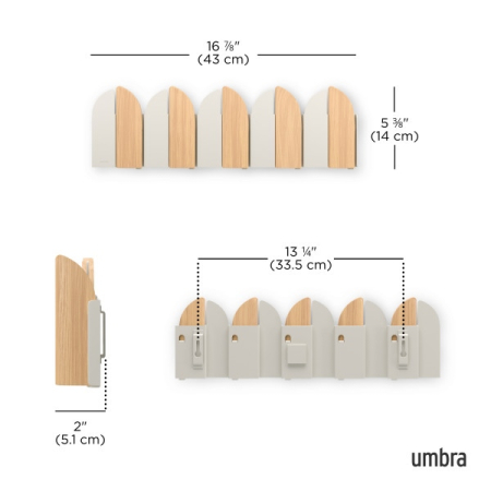Cuier Saloon 43x5,1x14 cm, Lemn de Fag Bej Mat - Umbra [8]