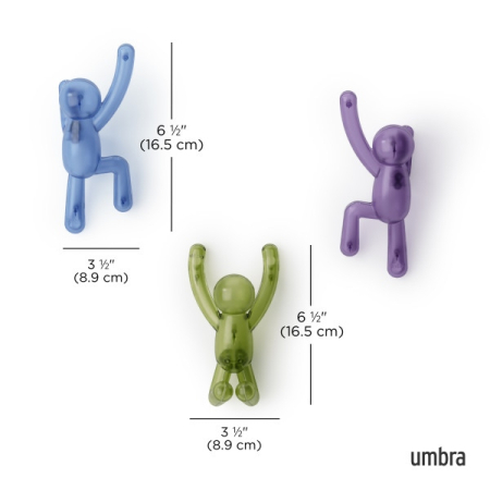 Cuier Buddy 8,9x7x16,5 cm, Plastic din Reciclare Multicolor - Umbra [8]