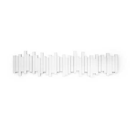 Cuier Sticks 8 72x5x18,4 cm, Plastic Reciclat Alb - Umbra [5]