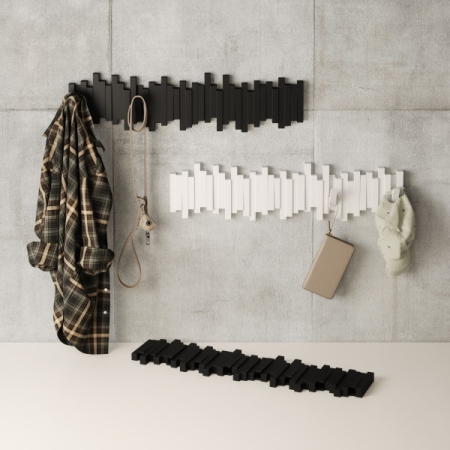 Cuier Sticks 8 72x5x18,4 cm, Plastic Reciclat Negru - Umbra [6]