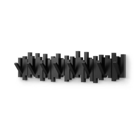 Produse - Cuier Sticks 8 72x5x18,4 cm, Plastic Reciclat Negru - Umbra