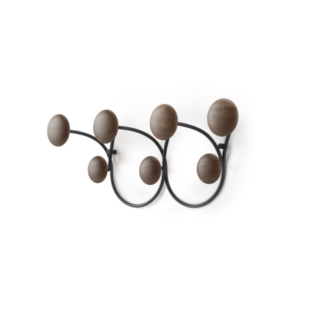 Hol & Lobby - Cuier Dotsy 7 43x10x17 cm, Metal și Lemn Negru Nuc - Umbra