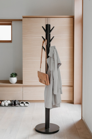 Cuier Flapper 40x40x168 cm, Lemn Negru Nuc - Umbra [4]